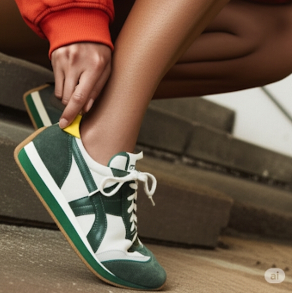 Tory Burch HANK SNEAKER-new ivory / militare